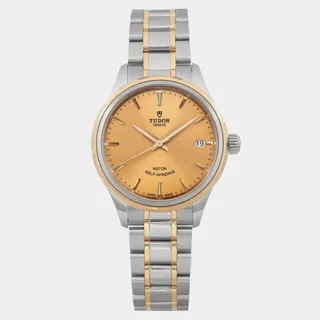 Tudor Style 34mm Stainless steel and 18k yellow gold champagne