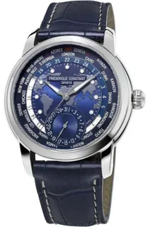 Frédérique Constant Manufacture Worldtimer FC-718NWM4H6 42mm Stainless steel Blue