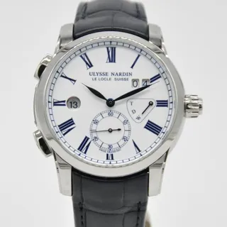 Ulysse Nardin Dual Time 3243-132/E0 42mm Stainless steel Blue and White