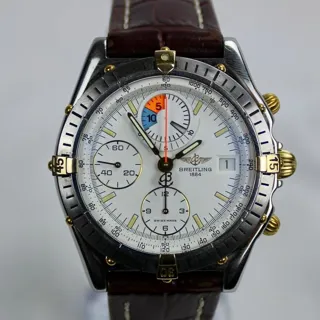 Breitling Chronomat B13047,   , RARE, 39mm Yellow gold and Stainless steel White