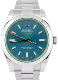 Rolex Milgauss 40mm 904L stainless steel Blue