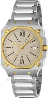 Gucci G Flat YA166403 brushed/polished steel beige