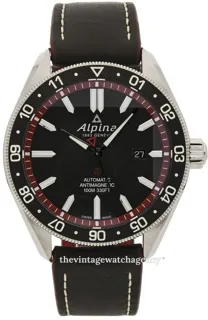 Alpina Alpiner AL-525BR5AQ6 Brushed/polished steel Black