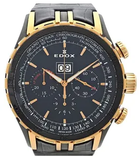 Edox Grand Ocean 45004-357RN-NIR 48mm Yellow gold and Stainless steel Black