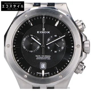 Edox TQ10110-3M-NIN DELFIN THE ORIGINAL CHRONOGRAPH 43mm Stainless Black