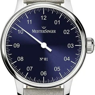 MeisterSinger N° 01 AM3308 43mm Stainless steel Blue