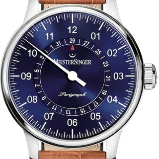 MeisterSinger Perigraph AM1008 43mm Stainless steel Blue