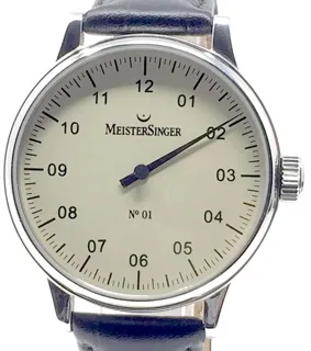 MeisterSinger Single-Hand Watches AM3301 43mm Stainless steel Silver and White