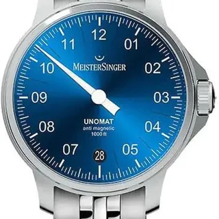 MeisterSinger Unomat UN918 43mm Stainless steel Blue