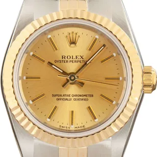 Rolex Oyster Perpetual 76193 Stainless steel and 18k yellow gold Champagne