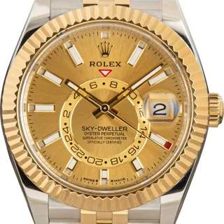 Rolex Sky-Dweller 336933 Stainless steel and 18k yellow gold Champagne