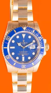 Rolex Submariner Date 116618 Yellow gold Blue