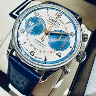 Union Glashütte Noramis Chronograph D012.427.16.017.09 42mm Stainless steel White