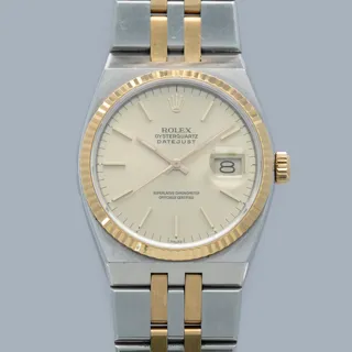 Rolex OysterQuartz Datejust 17013 36mm Stainless steel and 18k yellow gold Champagne