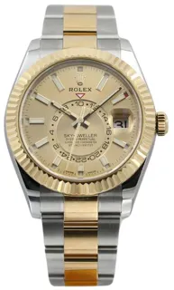 Rolex Sky-Dweller 326933 (TWO-TONE) 42mm Yellow gold and Stainless steel Champagne