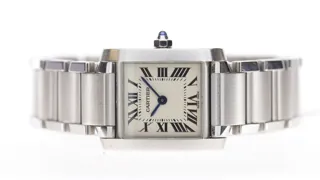 Cartier Tank Française 2384 21mm Stainless steel White