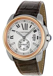 Cartier Calibre de Cartier W7100039 Rose gold and Stainless steel Silver