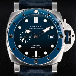 Panerai Submersible PAM 01289 44mm Stainless steel Blue