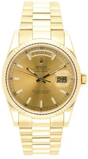 Rolex Day-Date 36 118238 36mm 18k yellow gold Golden