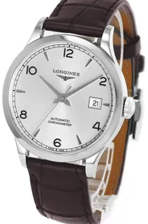 Longines Record L2.820.4.76.2 38mm Stainless steel Silver