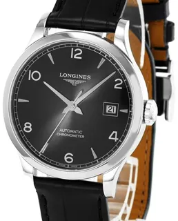 Longines Record L2.820.4.56.2 38mm Stainless steel Black