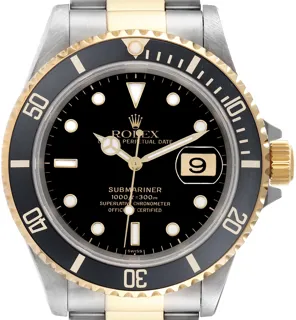 Rolex Submariner 16613 40mm Stainless steel and 18k yellow gold Black