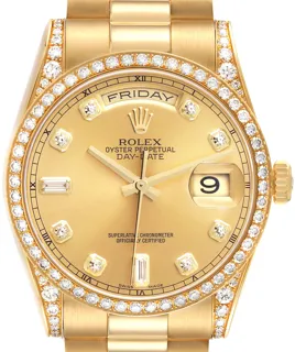 Rolex President 118388 36mm Yellow gold Champagne