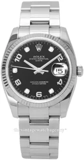 Rolex Oyster Perpetual Date 115234-0011 White gold and Stainless steel Black