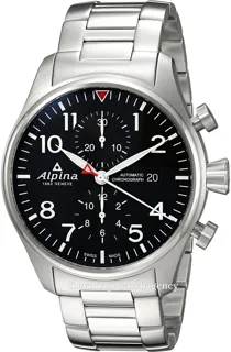 Alpina Startimer AL-725B4S6B 44mm Stainless steel Black