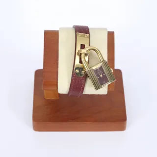 Hermès Kelly 38mm Metal and Gold-plated Burgundy