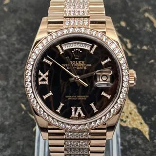 Rolex Day-Date 36 128345RBR 36mm Rose gold Brown