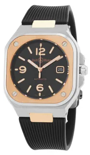 Bell & Ross Instruments BR05A-BL-STPG/SRB 18kt Rose Gold$Satin-finish polished Steel Black