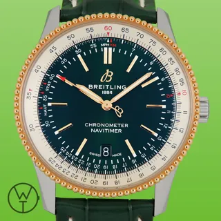 Breitling Navitimer U173261A1L1P2 41mm Yellow gold and Stainless steel green