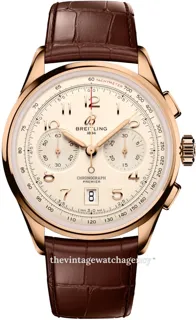 Breitling Premier B01 RB0145371G1P2 18k rose gold antique white