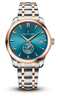 Carl F. Bucherer Manero 00.10922.07.53.21 35.5mm Stainless steel and 18k rose gold Blue