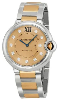 Cartier Ballon Bleu WE902054 Rose gold and Stainless steel Champagne