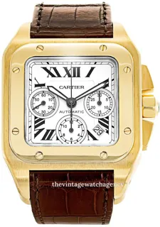 Cartier Santos 100 W20096Y1 18k yellow gold Silver