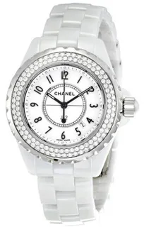 Chanel J12 Diamonds H0967 Ceramic White