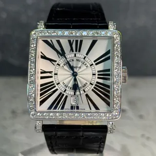 Franck Muller Master Square 6000 H SC DT DP 37mm White gold Silver