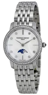 Frédérique Constant Slimline Moonphase FC-206MPWD1SD6B Stainless steel White