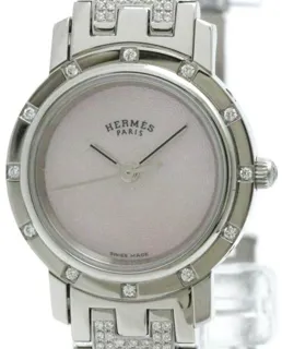 Hermès Clipper CL4.230 23mm Stainless steel Pink