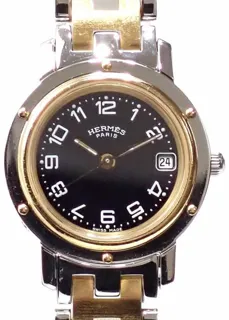 Hermès Clipper SS CL4.220 24mm Stainless steel Black