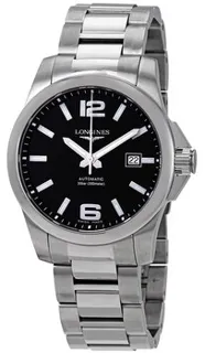 Longines Conquest L3.777.4.58.6 41mm Stainless steel Black