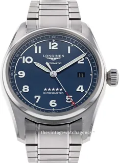 Longines Spirit L38104936 40mm Brushed/polished steel Blue