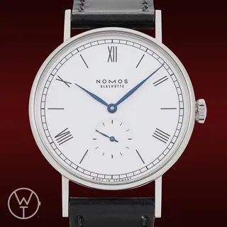 NOMOS Ludwig 38mm steel$sapphire crystal enamel white