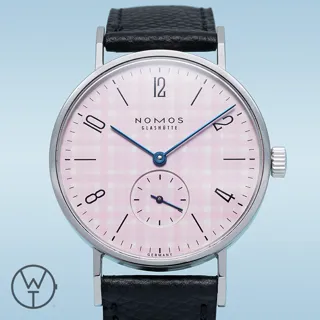 NOMOS Tangente 316L 35mm steel$sapphire crystal pink