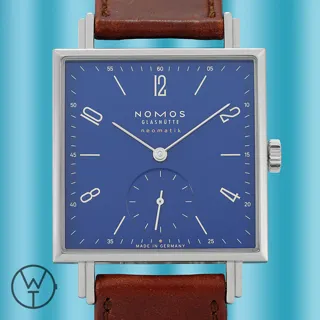 NOMOS Tetra 421.S3 33mm steel$sapphire crystal blue