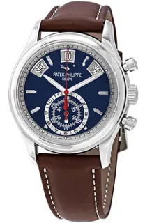 Patek Philippe Annual Calendar Chronograph 5960/01G 18k white gold Blue