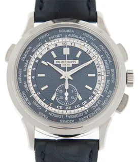 Patek Philippe World Time Chronograph 5930G-010 White gold Blue