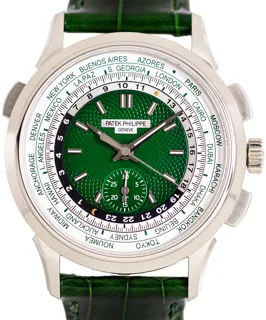 Patek Philippe World Time Chronograph 5930P-001 39.5mm Platinum Green